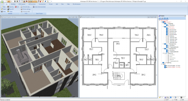 Ashampoo CAD Architecture 11 3D top view