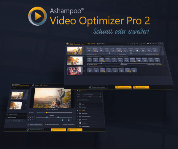 Ashampoo Video Optimizer Pro 2 Startseite Modus