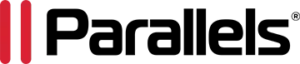 Parallels-Logo mit rotem Symbol und Schriftzug.